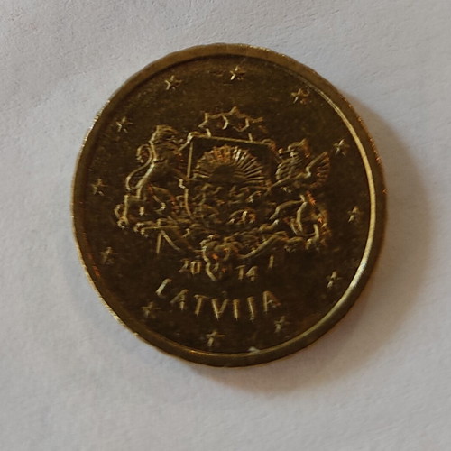 Latvian 0.10€ coin 2014 used