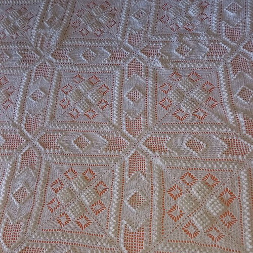 Handmade knitted blanket new with 2 decorative knitted covers