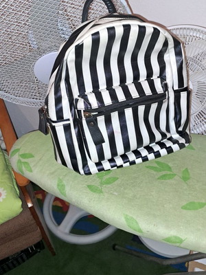 Backpack black and white used in good condition