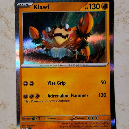 klawf pokemon card Amazon.com: Pokemon - Klawf ex 120/197 - Obsidian Flames - Double Rare main image 0
