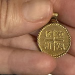 Χρυσό μενταγιόν 14 καρατίων με παράσταση IC XC NIKA