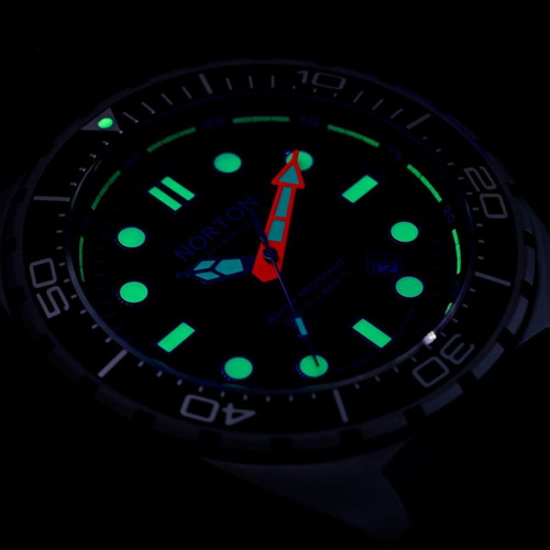 Norton Marine watch new, automatic, 46mm, black, 200m waterproof