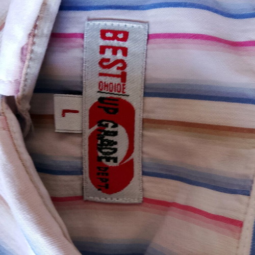 Men's L Upgrade shirt like new, beige multicolor