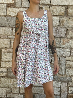 H&M Vintage Floral Cotton Dress, multicolored