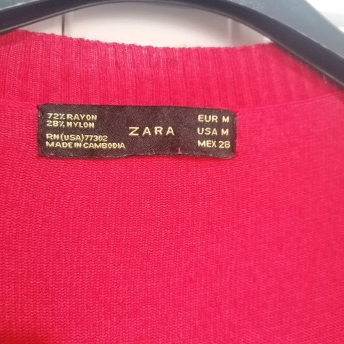 Zara red wrap cardigan used, size M