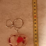 Keychain with floating heart new, red