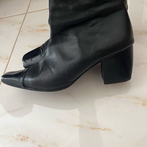 Leather ankle boots size 38 used, black