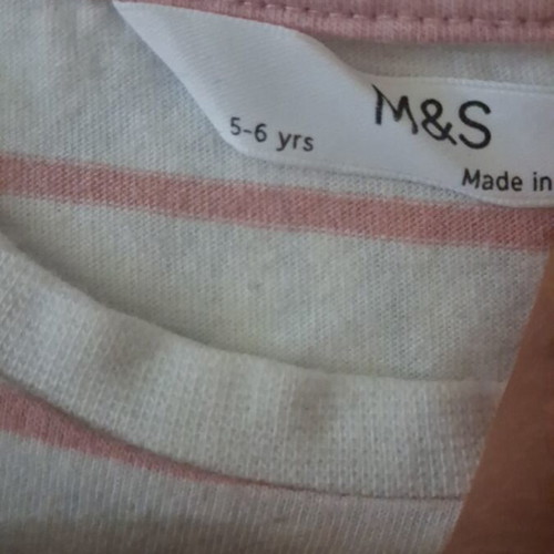Marks & Spencer striped t-shirt for 5-6 years, white
