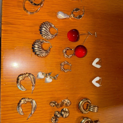 Earrings used, various designs including two 925 silver pairs