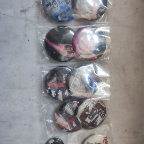 Deep Purple large pin badge set of 9, one small Perfect Strangers