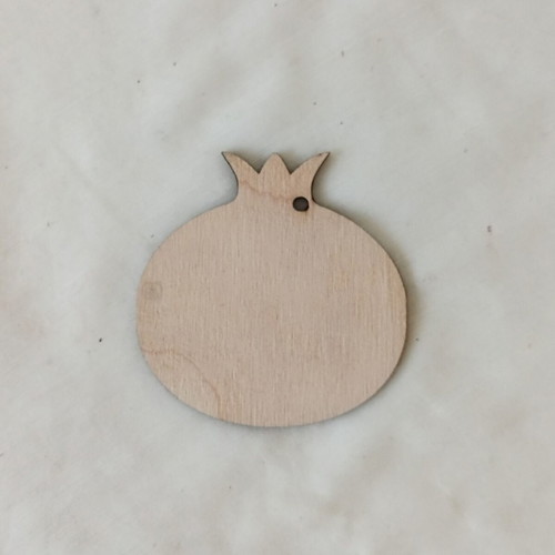 Wooden pomegranate shapes set of 5 for crafts, 8x8cm