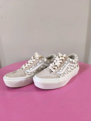 Vans Old School Platform Checkerboard σαν καινούργια, μπεζ νούμερο 38
