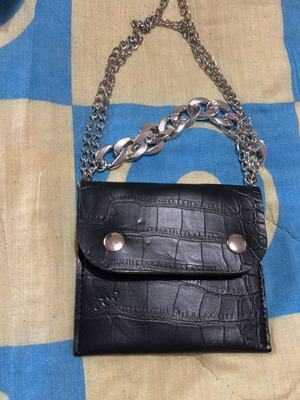 Black bag with silver chains new