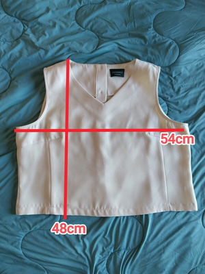 C&A White Sleeveless Blouse with Buttoned Back like new, XXXL