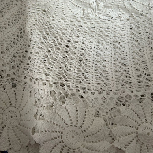 Crochet Tablecloth white round 80cm diameter handmade