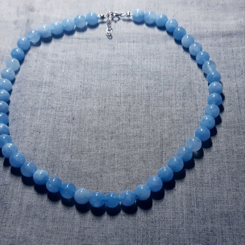 Marianna Necklace Aquamarine Natural Stone Silver 925 Handmade New