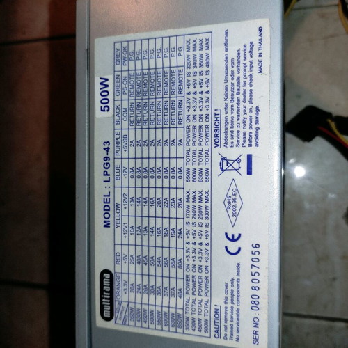 Power supply 500W used, fully functional