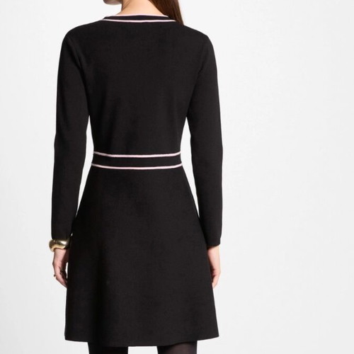 Morgan de toi medium dress black with pink details like new