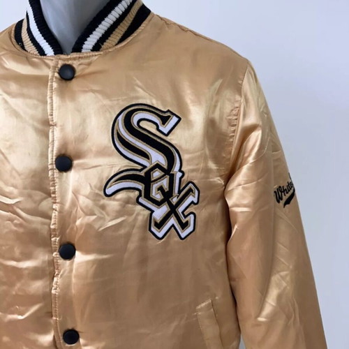 Vintage 90s Baseball Chicago White Sox Majestic Varsity Bomber M used, gold