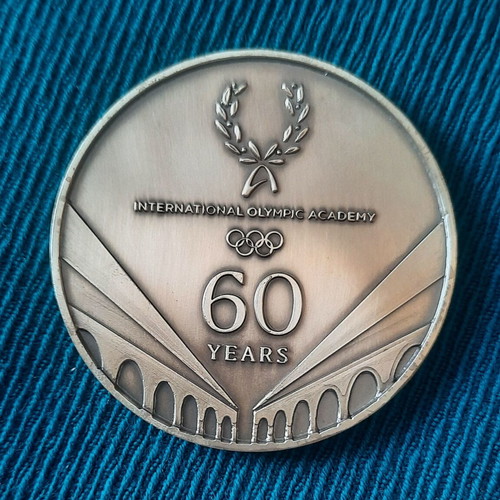 Bronze Commemorative Medal for 60 Years International Olympic Academy diam. 70mm weight 138gr