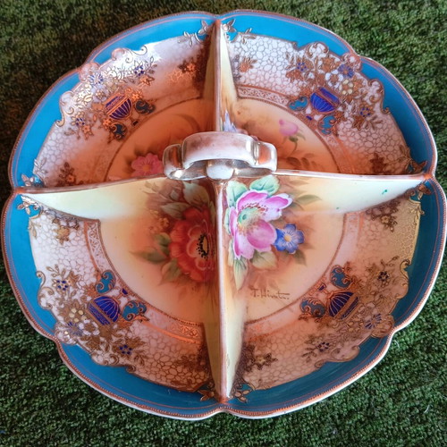 Noritake vintage porcelain divided dish like new with floral decoration