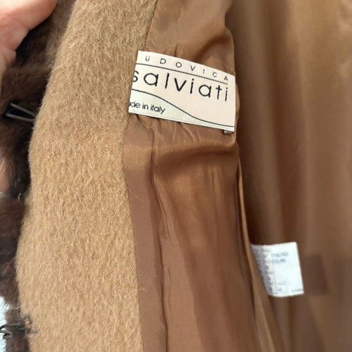 Salviati coat like new with mink fur, size M, beige