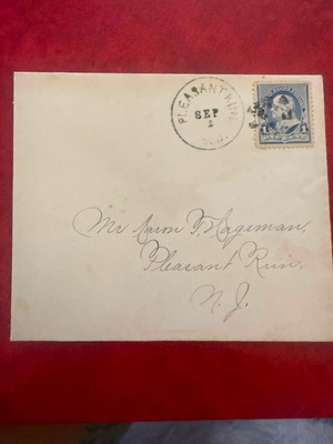 USA Postal History Cover like new, 1 Cent Benjamin Franklin, Pleasant Run NJ