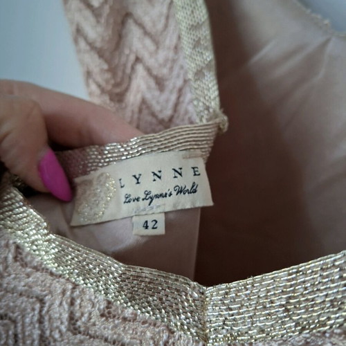 Lynne summer dress like new, beige and gold, size XL
