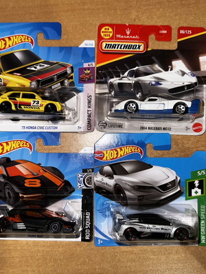 Hot Wheels toy cars, set of 4