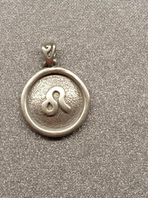Silver Leo Zodiac Pendant oxidized, new