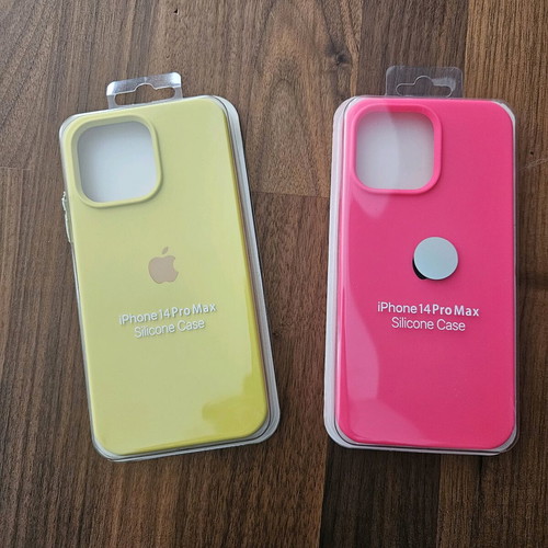 iPhone 14 Pro Max cases new, 2 pack pink-yellow