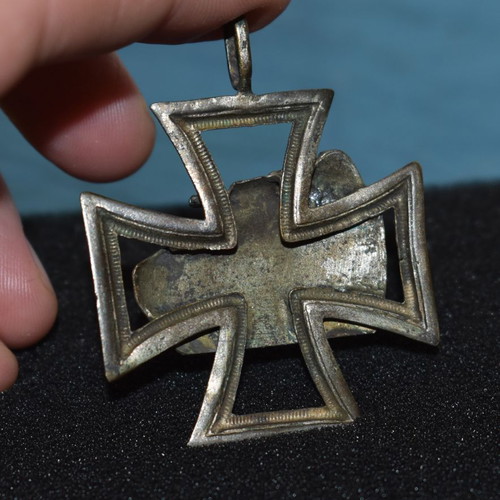 Panzer on iron cross silver plated used