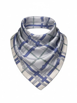 Burberry London Silk Scarf like new, blue and grey geometric design