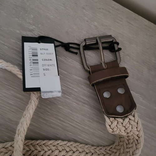 Emerson belt new, size small, off white, leather, 95cm
