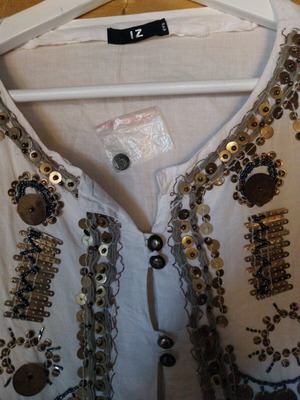 Izzy women's Indian shirt like new, white, size M