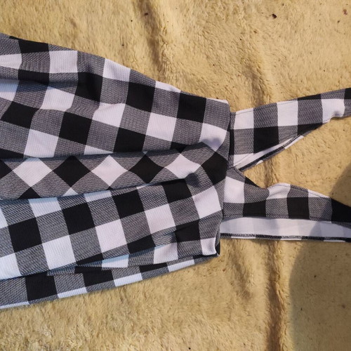Checked dress new, white and black, size M