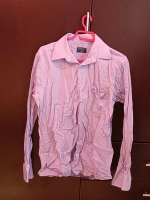 Caramelo men's shirt blue petite checkered like new, size 41