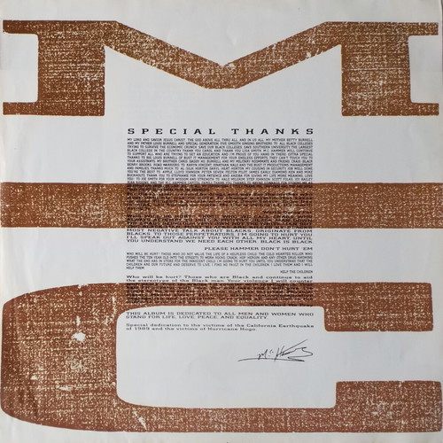 M.C. Hammer Please Hammer Don't Hurt 'Em vinyl album