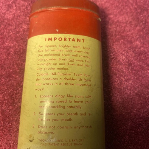 Colgate Tin Tooth Powder Box 1960 used