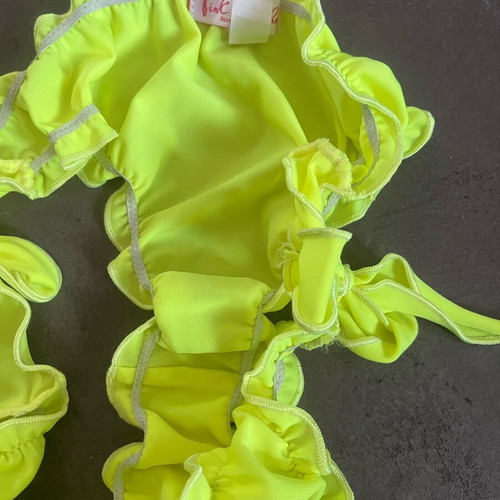 Pink Label women's swimwear bottom yellow neon size S-M new