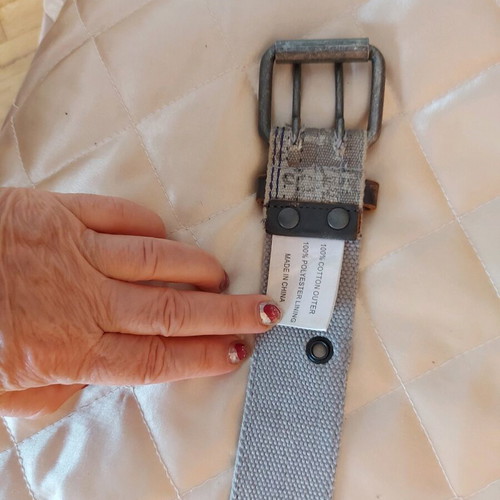 Men's belt used, canvas material, 99 cm length