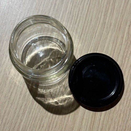 Small glass jar like new, airtight closing