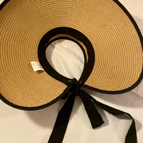 Hand-painted hat new, open top, folds easily