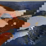  Orchestra σκούρο μπλε jeans με κεντημένα λουλουδια 9-12 μηνών