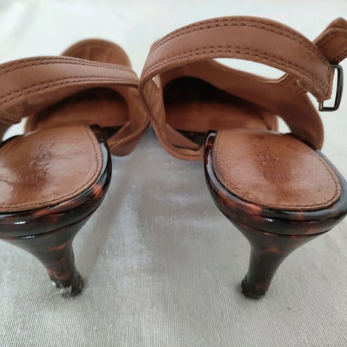 Dorothy Perkins Slingback kitten heel shoes used, tan, size 37
