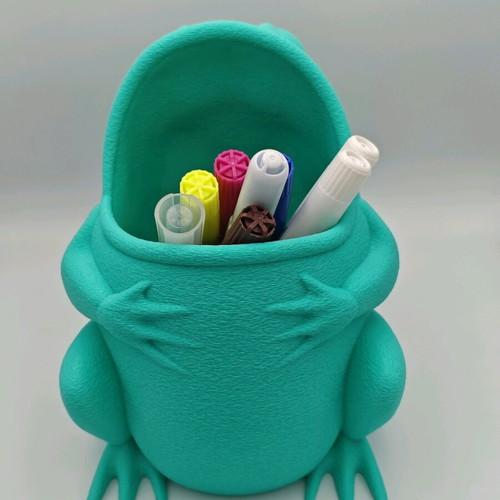 Frog pencil holder new from 3d printer with esun pla+ material