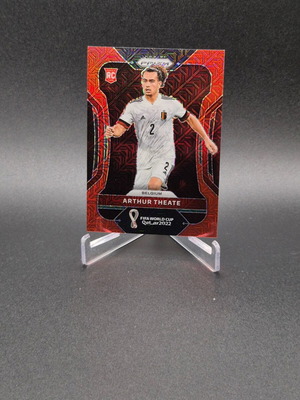 2022 Panini Prizm World Cup Qatar Red Mojo Arthur Theate #14 Rookie RC card used