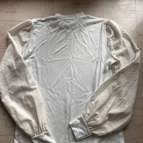 White Stradivarius blouse size XL like new with chiffon sleeves