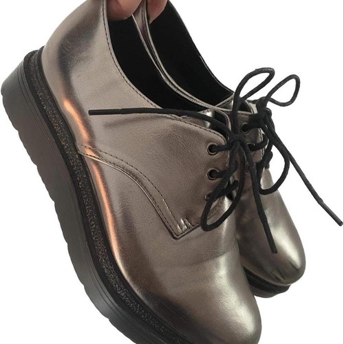 Brogue Oxford women's shoes silver used, size 38