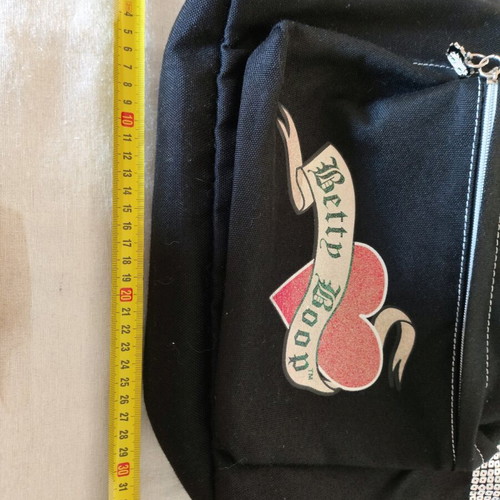 Betty Boop backpack with sequins, black, like new
